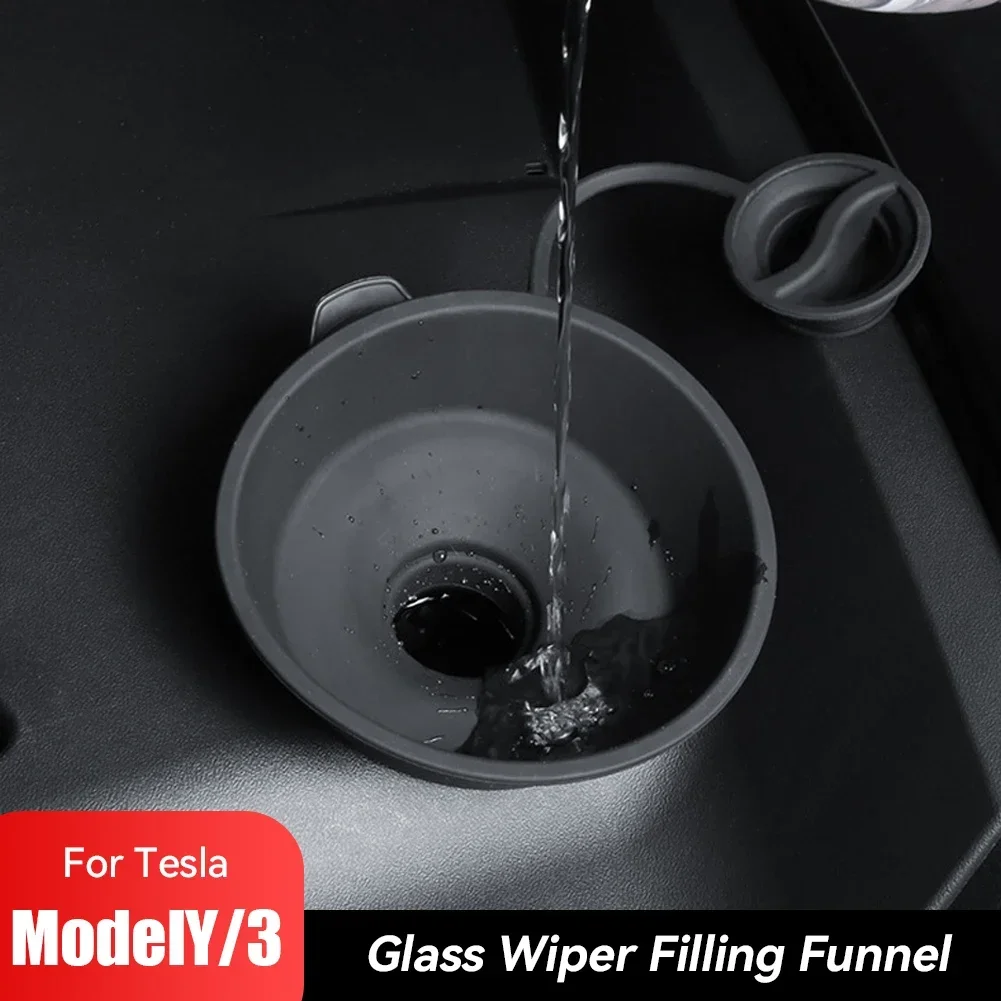 Glass Wiper Filling Funnel for Tesla Model 3 Y 2023 Filler Enlarged Leakproof Windshield Automotive Modification Car Accessories