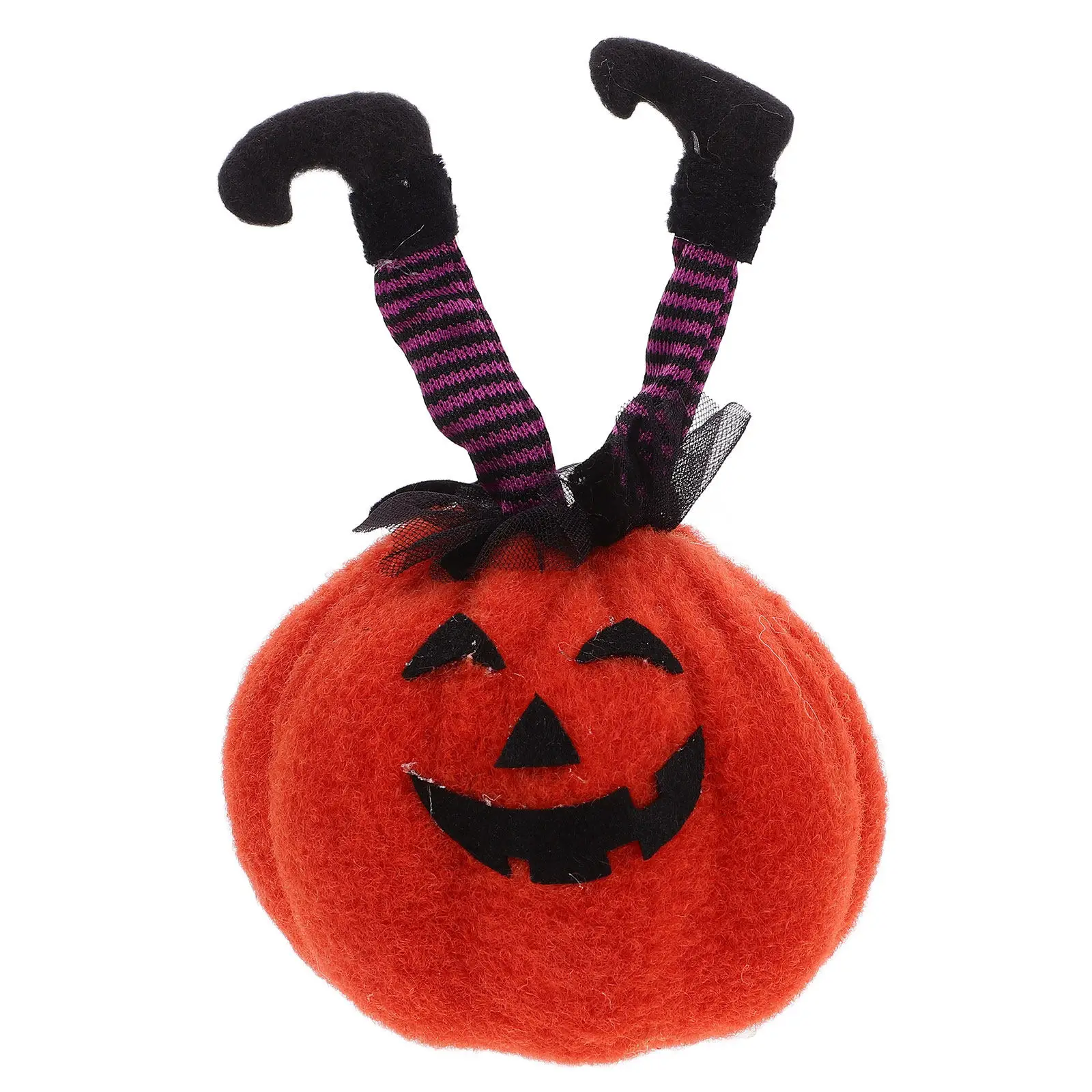 

Halloween Witch Feet Pumpkin Decoration Creative Purple Pumpkin with Feet for Indoor Table Desk Tiered Tray Home