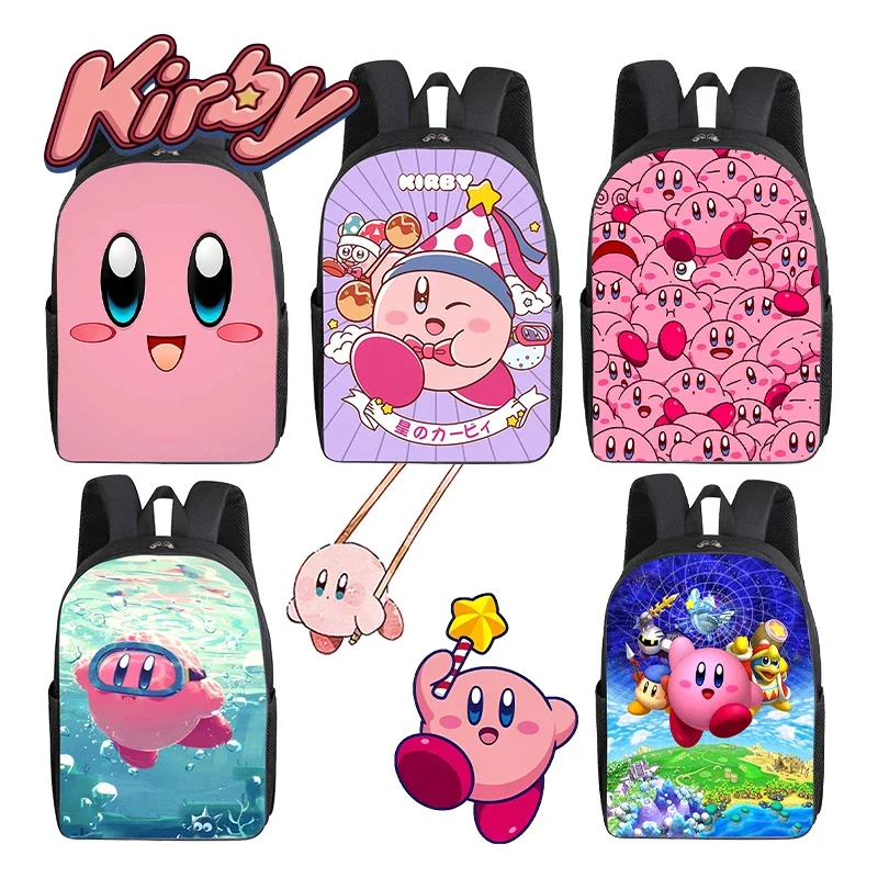 Star Kirbys Teenage Backpack Game Cute Cartoon Print Student Novel Child Back To School Bag Supplies Men Women Official Knapsack