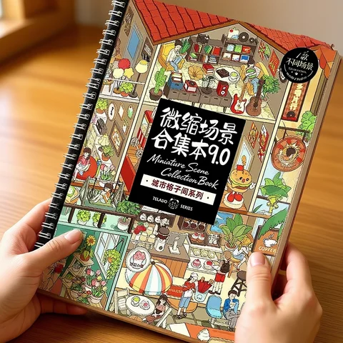 Mr. Paper Miniature Scene Collection Book 9.0 3D Dollhouse Stickers DIY Creative Relaxing Brain Teasers Craft for Journal