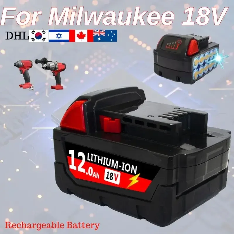 

Аккумуляторы 12000 мАч 18 в для Milwaukee 18B6 18 в XC Li-Ion 48-11-1860 48-11-1852 48-11-1850 48-11-1840 48-11-1820 48-11-