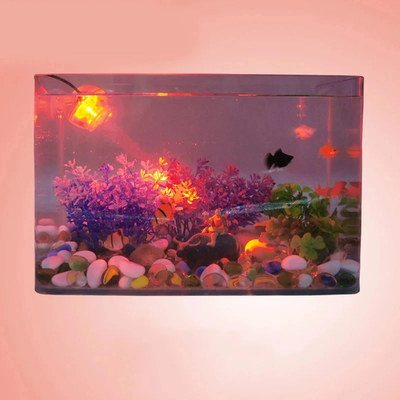 Impermeável LED Fish Tank Spotlight, Mini Iluminação Eletrônica, Economia de Energia, Aquário Mergulho Subaquático, USB, colorido, 5V