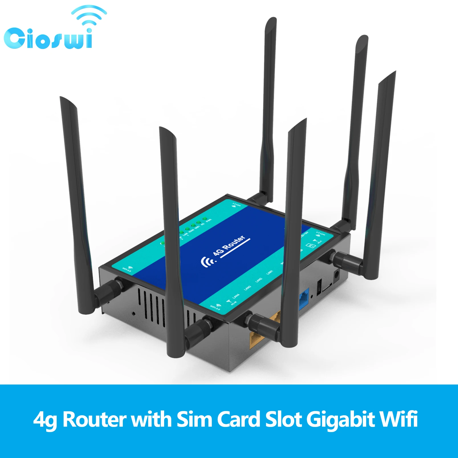 Cioswi 4g Router with Sim Card Slot Gigabit 1300Mbps 2.4g 5.8ghz Wifi Europa Modem USB3.0 Wireless Hotspot 6 Detachable Antenna