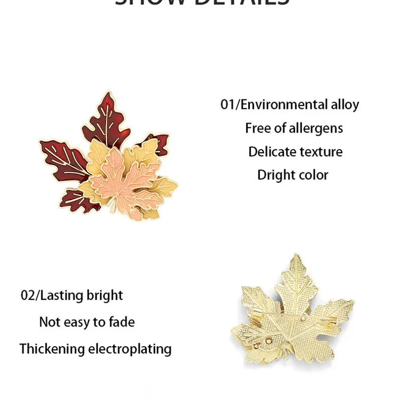 Maple Leaf Soft Enamel Pin Custom Multi-layer Brooches Bag Lapel Pin Cartoon Plant Jewelry Gift for Kids Friends