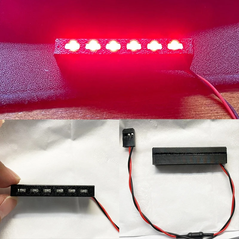 

6-bead Tail Light High-mounted Brake Light Pilot Light for 1/18 1/10 RC Crawler Car Traxxas TRX4 AXIAL SCX10 4WD LED Decoration