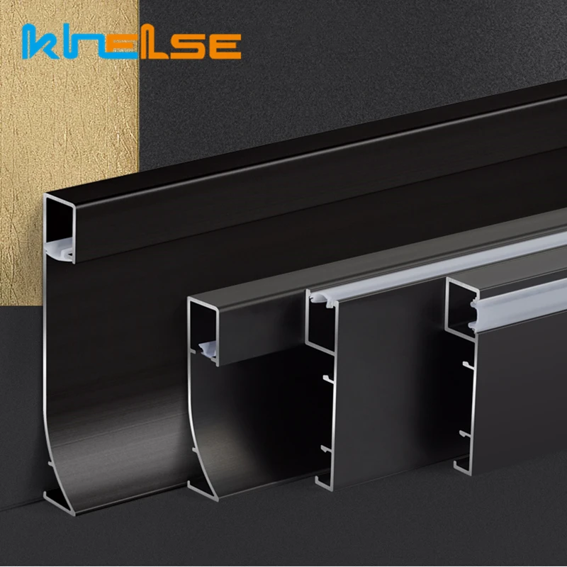 Imagem -02 - Alumínio Perfil Parede Contorna Lâmpada Linear Rodapé Led Superfície Montada Hard Bar Luz Canal de Metal Tampa Leitosa 1m H50 80 mm