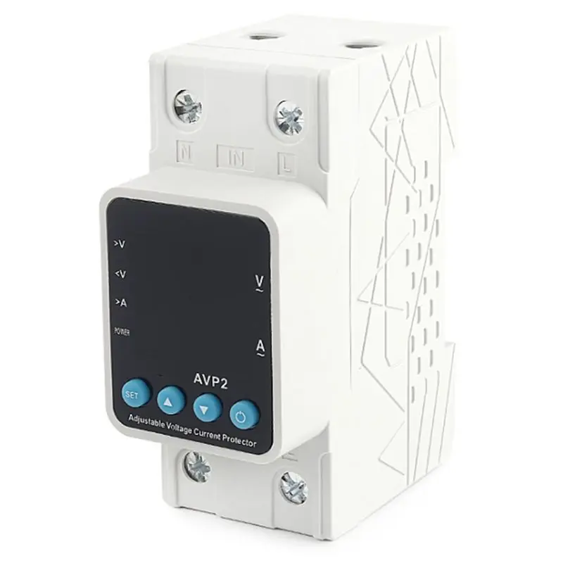 ABYP Rail Adjustable Over Voltage Under Voltage Protection Device Overcurrent Protector 40A Digital Display Voltage Protector