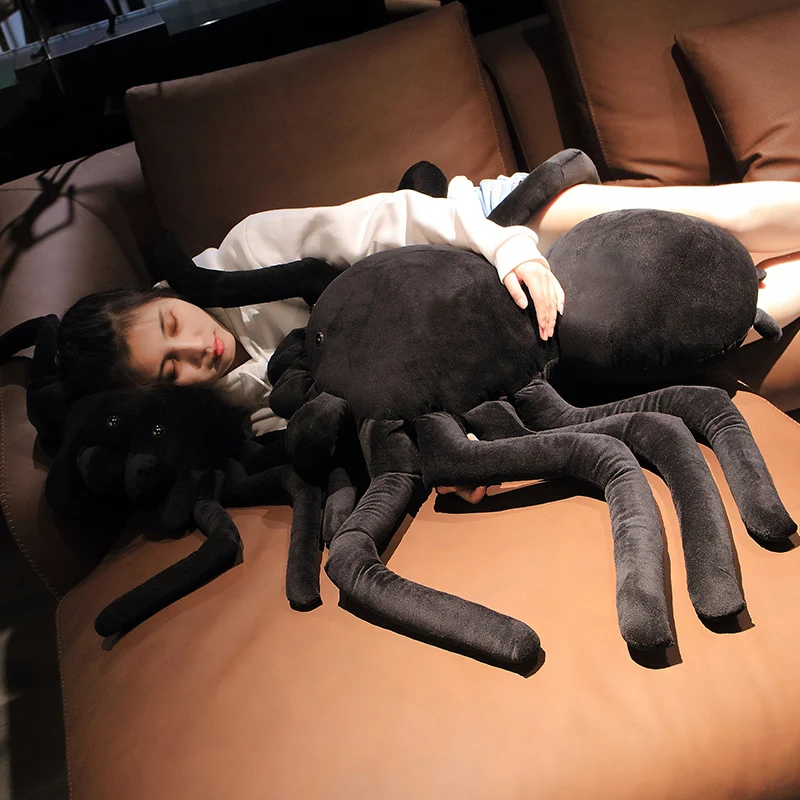 Realistic Big Size Spider Plush Toy Soft Plushie Stuffed Animal Scary Spider Doll Halloween Room Decoration Kids Birthday Gift