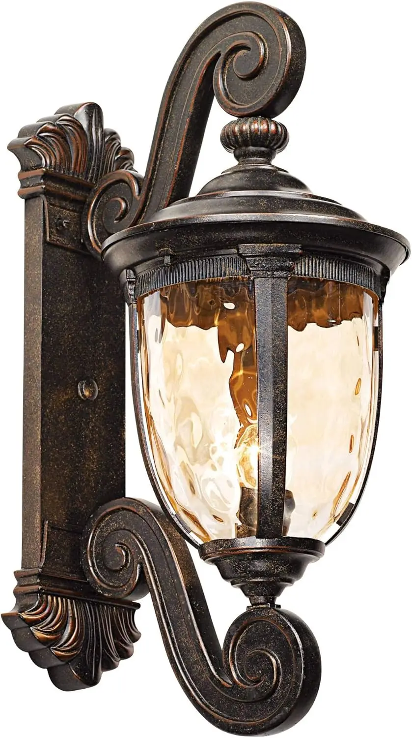 European Outdoor Wall Light Fixture Bronze Scroll 24