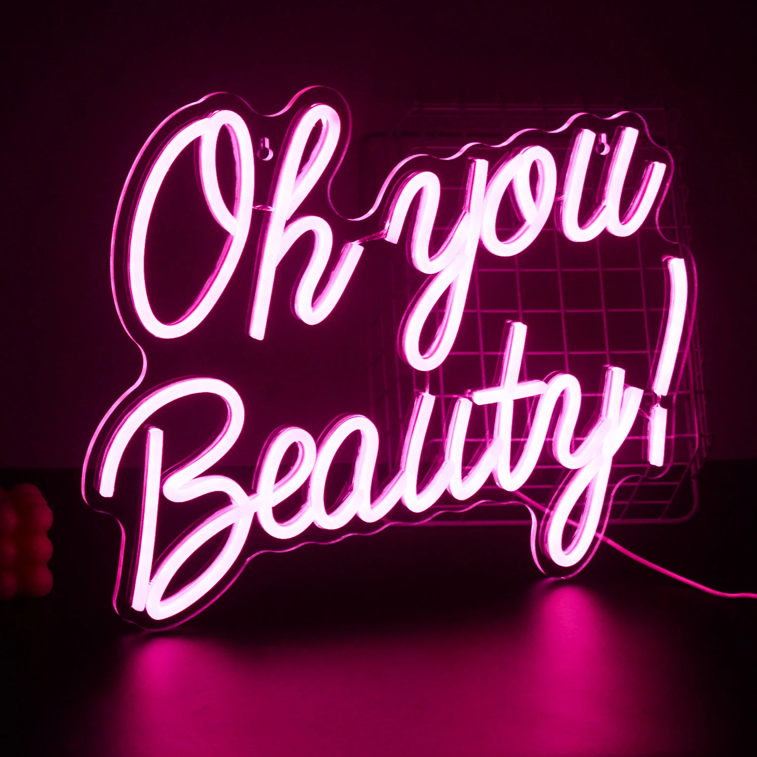 Imagem -02 - You Beauty Neon Sign Handcraft Neon Light para Bedroom Noivado Party Beauty Salon Acrílico Wall Hanging Decor Neon Light oh