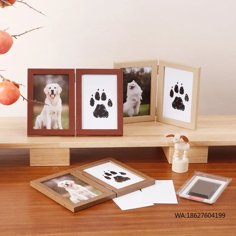 Pet Glass & Wood Memorial Photo Frame with Paw Print DIY for Dogs & Cats  Pet Cremation Urns