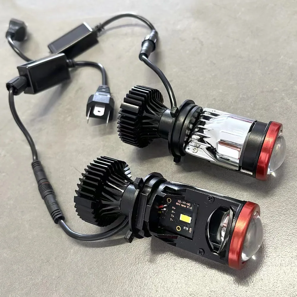 Y7D 120W H4 Headlights Car H4 LED Mini Projector Lens 6000K High Low Beam Turbo Fan Auto LED H4 Lamp LHD RHD 12V 24V