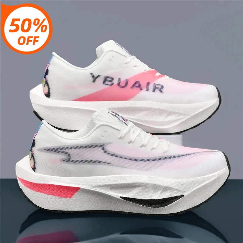 

Новые светящиеся сетчатые кроссовки для пар, коллекция Весна 2026 | Легкие дышащие повседневные спортивные кроссовки с карбоновой пластиной и мягкой подошвой