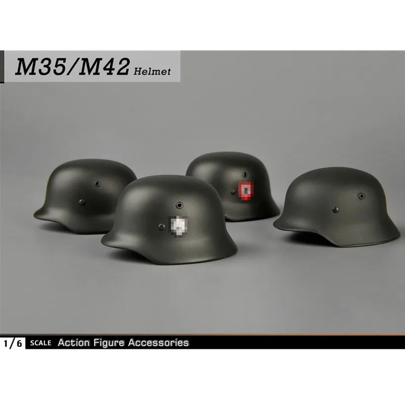 ZY3022 1/6 Scale German M35 M42 Metal Helmet Model for 12 inches Soldier Action Figure Accessories Hobby Collection Toys Dolls