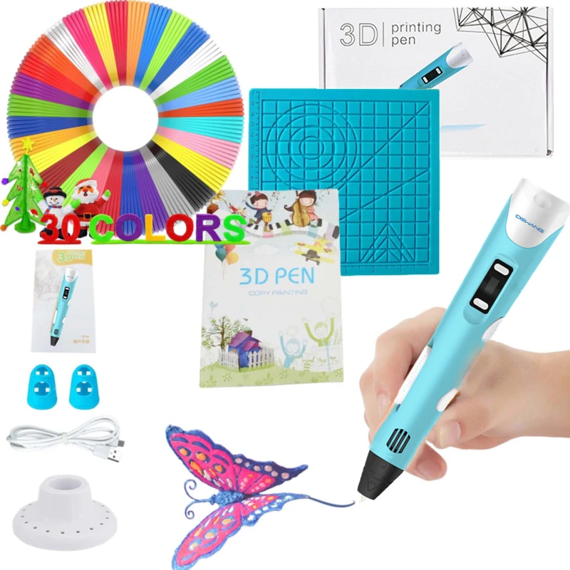 Top 3d Pen Set for Kids 3d Printer Pen Drawing Set High Temperature PLA ABS Filament 3d Print Pen Educational Toys Children