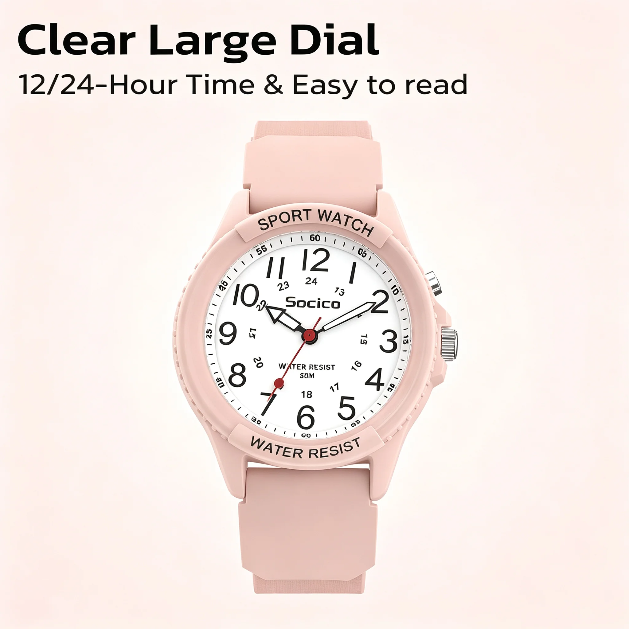 Fashion Students Quartz Watch New Design Soft TPU Strap Water Resistant Outdoor Sports Wrist Watches for Man Daily Commute