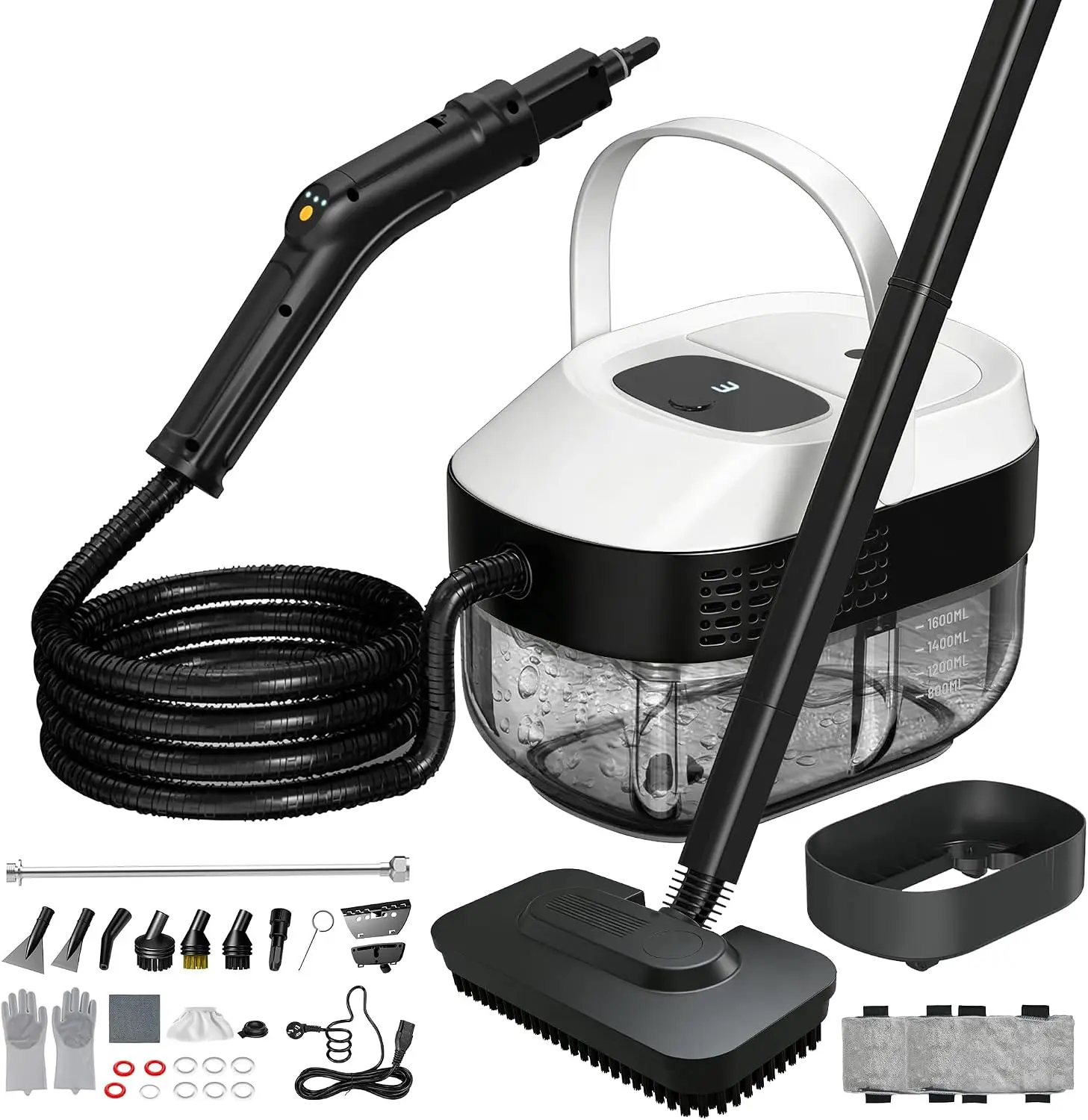 Steam Cleaner & Steam Mop Plus 1500W | 54oz Large-Capacity Steamer with 3-Level Adjustable Steam – for Car, Tile, Grout, Couch,