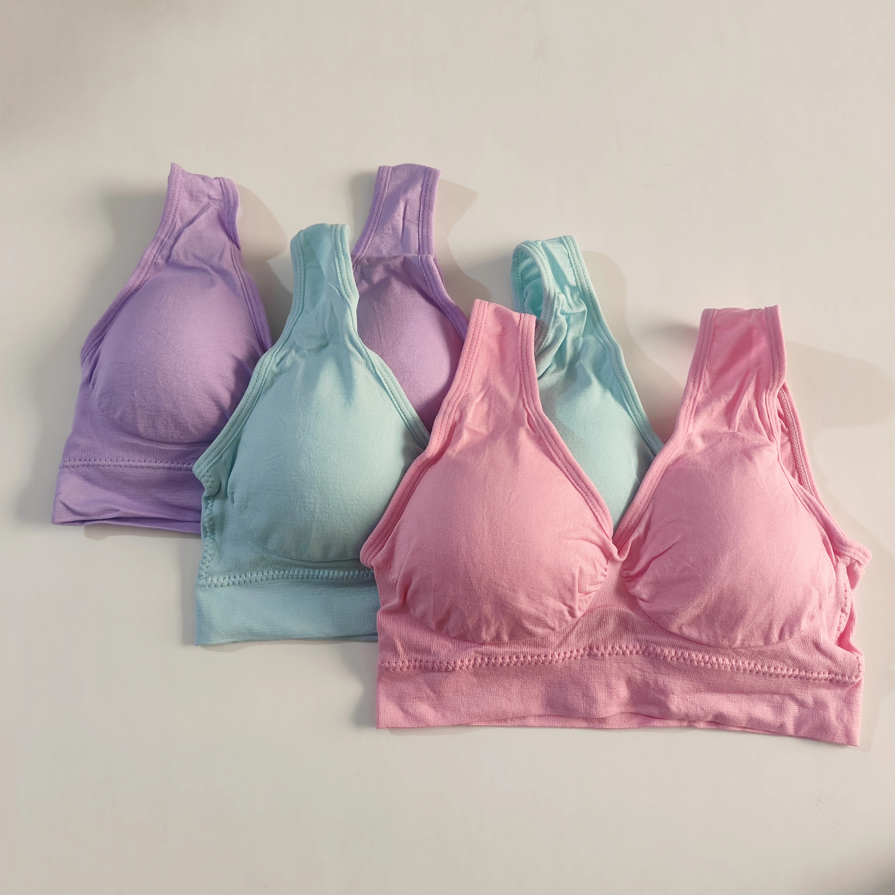 S-4XL 3ks/sada sexy aktivní podprsenky s odnímatelnou vložkou bezešvé push-up dámské spodní prádlo plus size bez rukávů fitness podprsenka tvarující postavu - náhled 5