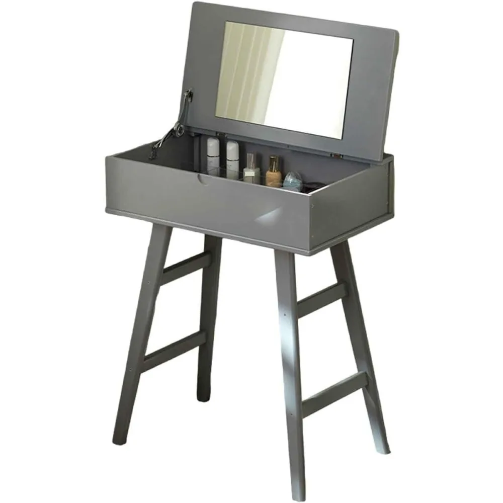 طاولة زينة للفتيات مع مرآة، وطاولة زينة صغيرة مع مساحة تخزين، وجملة من مساحة التخزين #1