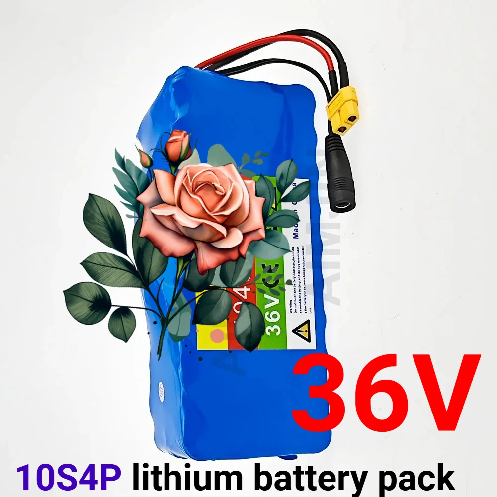 

42 В, 10400 мАч с защитой BMS + зарядное устройство, аккумулятор 36 В, 10400 мАч, 18650, 10S4P, 500 Вт, аккумуляторы высокой мощности