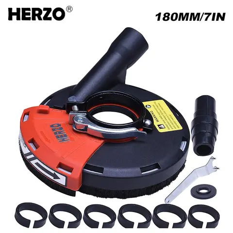 HERZO 180MM/ 7 인치 앵글 그라인더 집진기 콘크리트 석재 먼지 수집 GT 용 연삭 먼지 덮개 119180 C