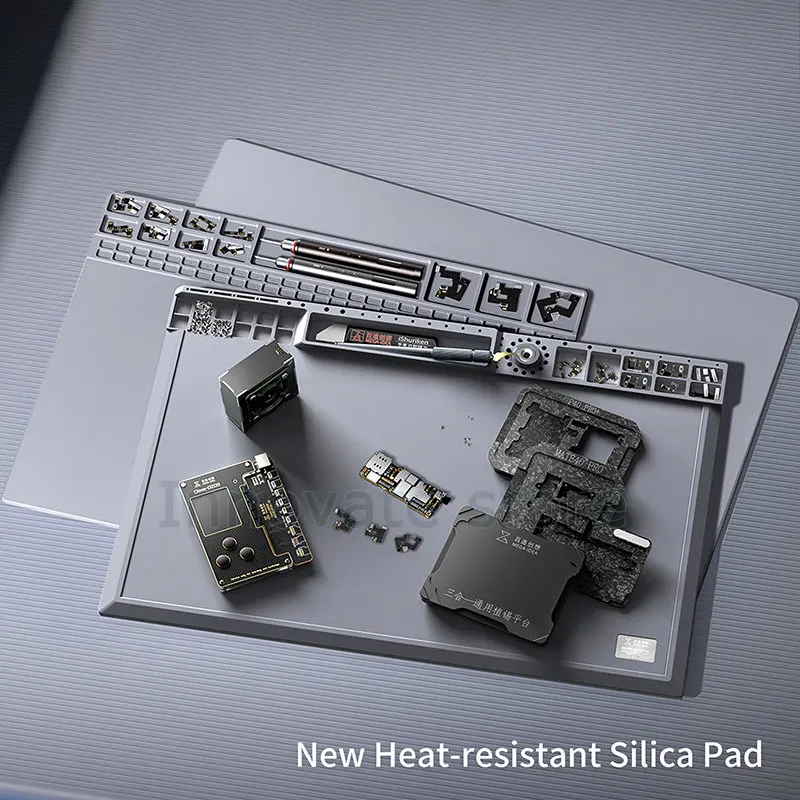 QIANLI-almohadilla de silicona MEGA-IDEA para reparación de teléfonos móviles, pistola de aire, soldador, resistencia a altas temperaturas, estera de aislamiento