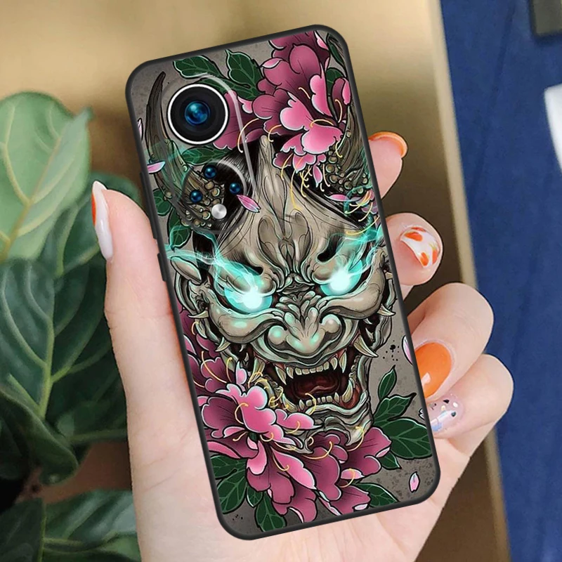 Japanese Oni Hannya Demon Mask Phone Cover For Honor X9a X8a X7a X6a X7 X8 X9 8X 9X Magic 5 Pro Honor 70 50 90 Lite Case