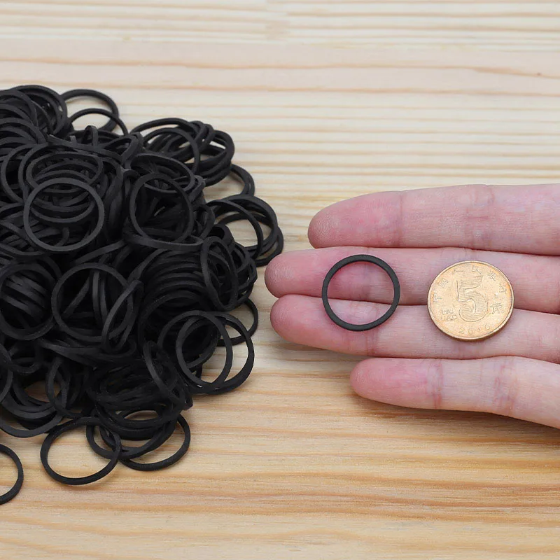 Diameter 19/25/40mm Black Rubber Band School Office Home Industria High Elastic Rubber Bands Stretchable O Rings