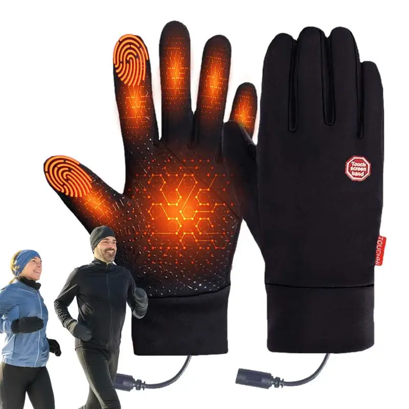 M-XL Electric Heated Gloves USB Heated Gloves Touch Screen Heating Unisex Thermal Mittens For Outdoor Fishing Motorcycle Cycling