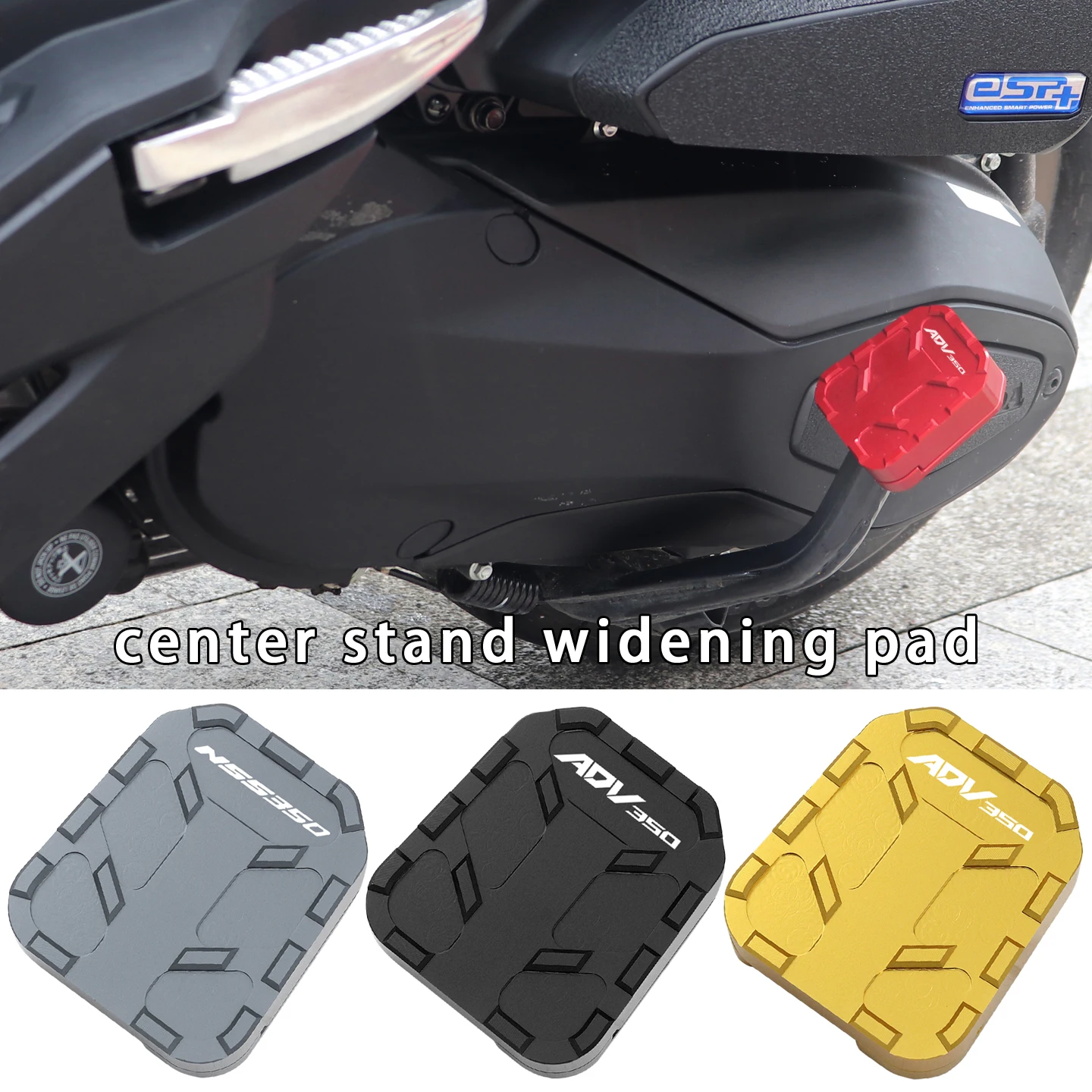 Motorcycle Foot Side Brace Pad Sidestand Extension Pad Kickstand Plate Enlarger Pad Accessories for Honda NSS350 ADV350 NSS 350