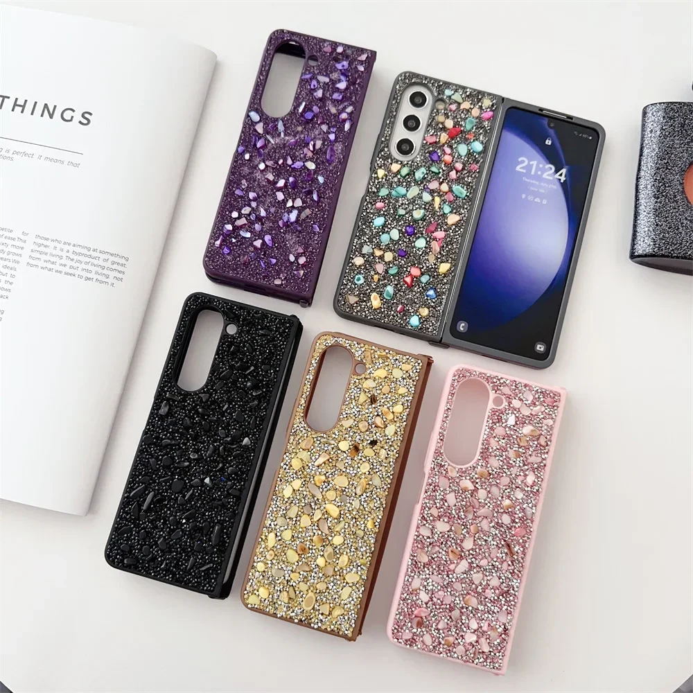 For Samsung Z Fold 7 6 Luxury Glitter Diamonds Case for Samsung Galaxy Z Flip 7 6 5 4 3 Flip6 Z Flip 7 Rhinestone Bling Cover