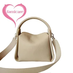 Famicare-Bolsos de hombro de cuero genuino para mujer, bandoleras femeninas suaves de lujo, bandoleras cuadradas de compras a la moda, novedad de 2023