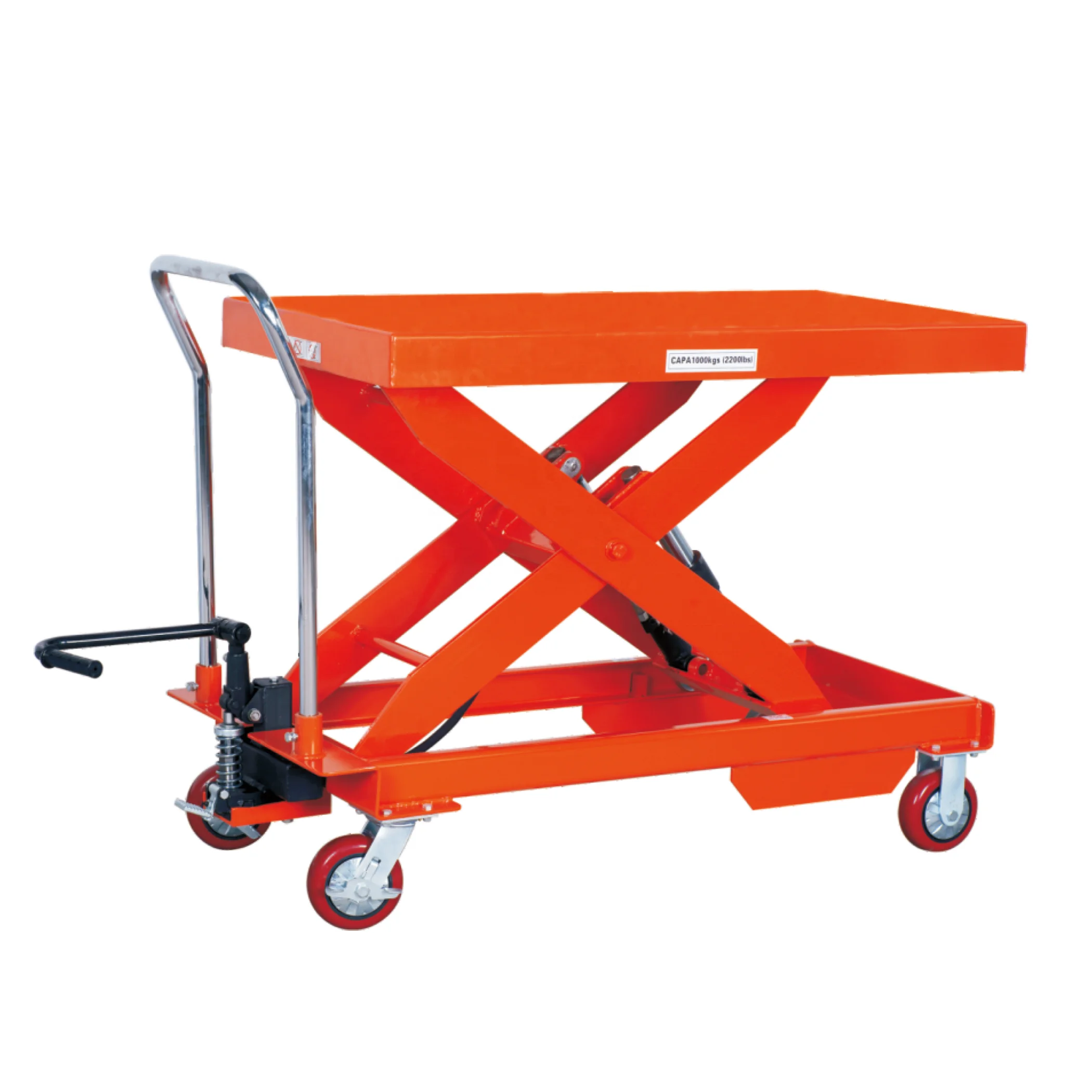 2tons Heavy Duty Scissors Lift Table Manual Scissor Lift Trolley Heaty Duty Platform Lift PTD2000