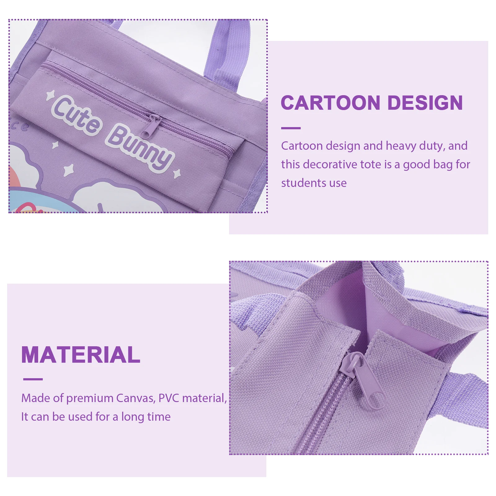 

Large Capacity Tote Bag File Holder Bookbag School Pouch Textbook Storage Stationery PVC Reusable Handheld Students