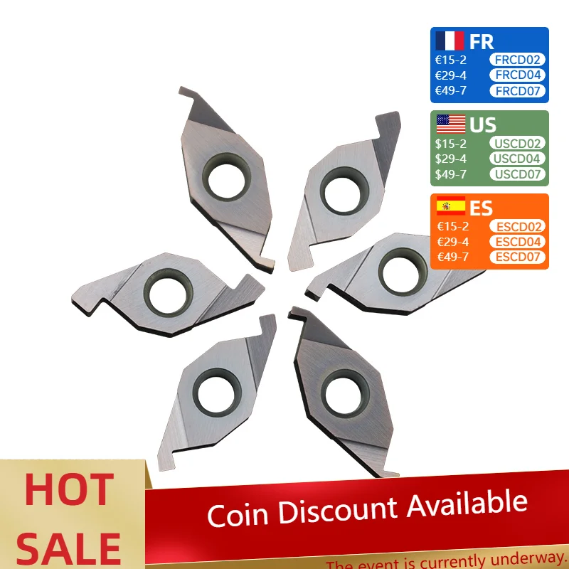 

10 шт. FVC1604R VC1604R KT930S вставки из карбида с внутренним желобом 100 150 200 250 300 концевые резьбовые канавочные для резки