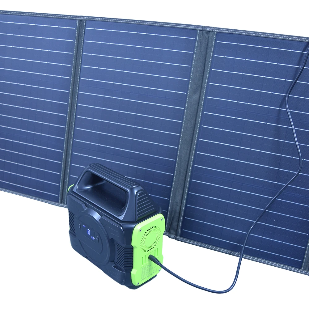 New Solar Panel 100W OPS200 OPS300 OPS600 220V High-power Folding Cloth Material 18V 5.5A Portable Charger Kit Portable Charger