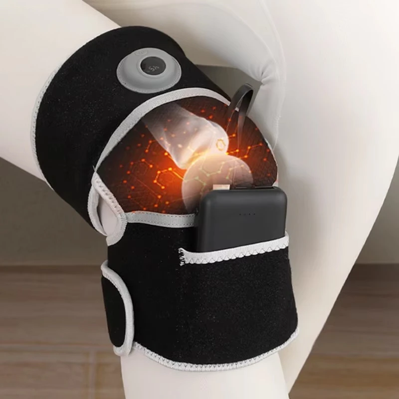 Portable Electric Heating Knee Brace Neoprene Soft for Pain Relief Battery Operated Heated Knee Brace Protection