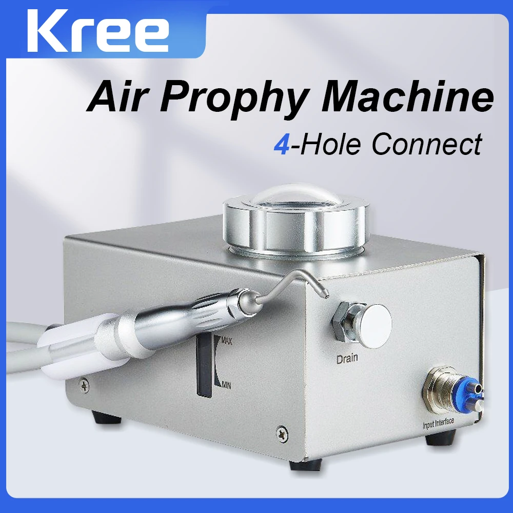 KREE 4Hole Dental Equipment Air Prophy Sandblasting Polishing Machine Cleaning Air Water Oral Hygiene Prophy Dentistry Tool
