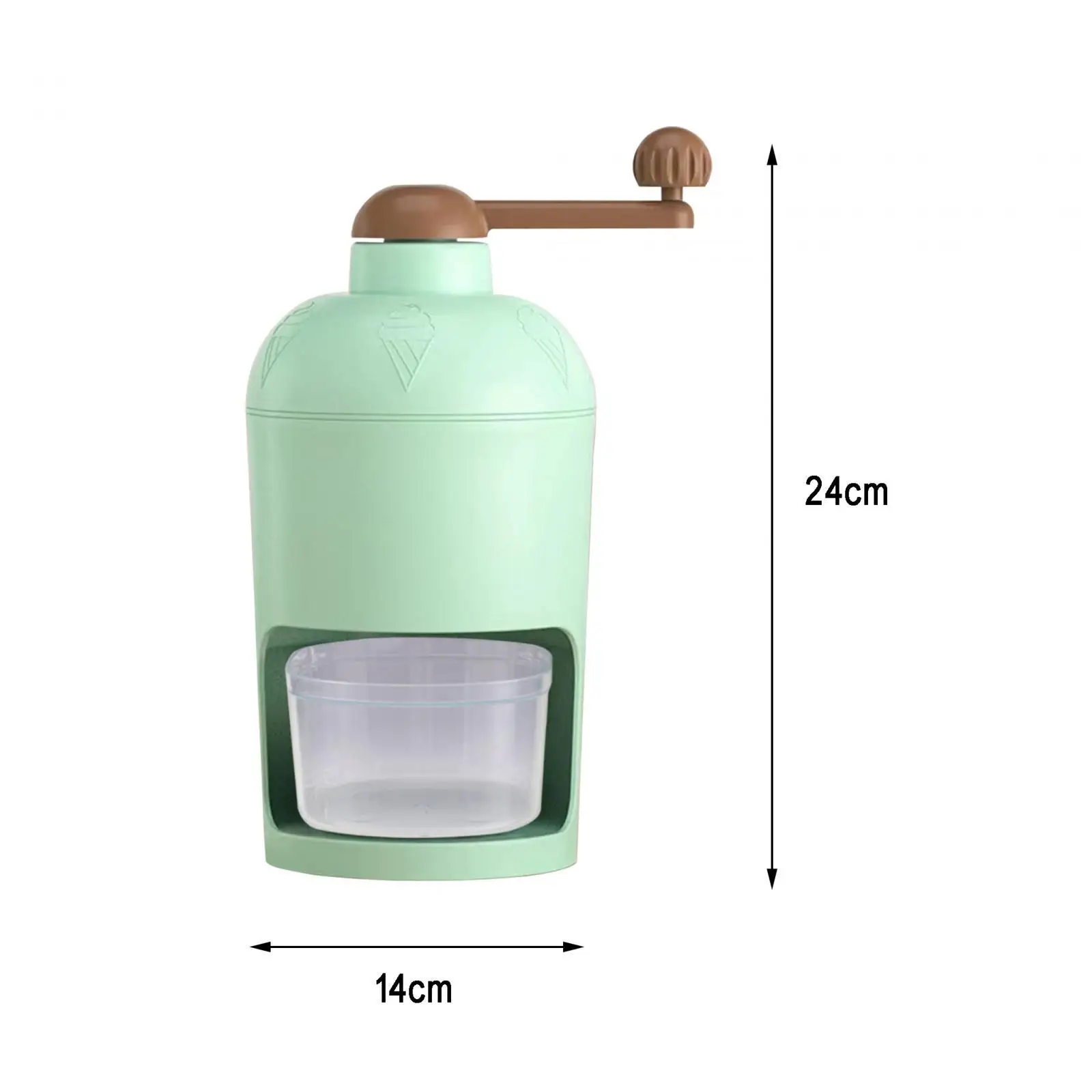 เครื่องบดน้ําแข็งแบบแมนนวล, เครื่องโรตารี่โคนหิมะ, พร้อมถาดทําน้ําแข็ง, น้ําแข็ง
