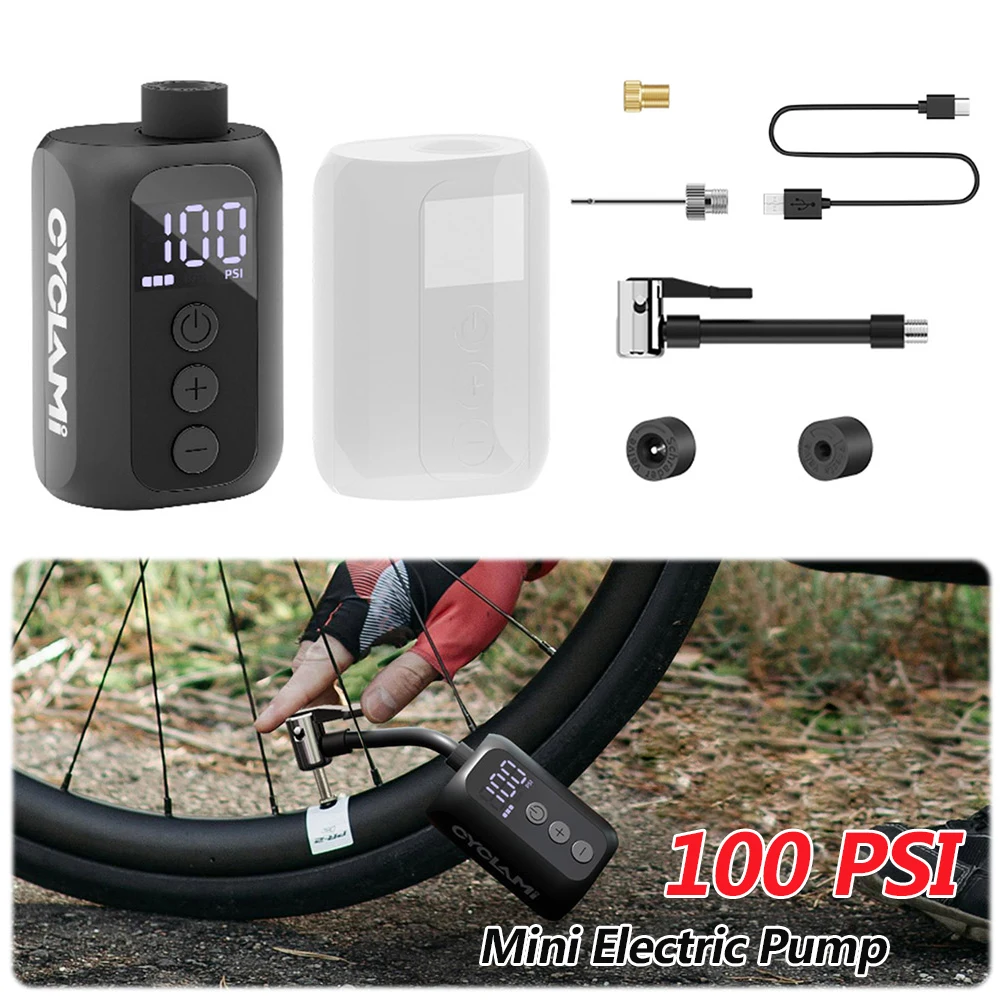 

100 PSI Mini Electric Pump LED Display Air Mattress Pump Multifunctional Air Compressor USB Rechargeable for Basketball Soccer