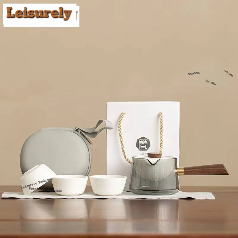 

Dehua Automatic Tea Infuser Set Travel Portable Outdoor Camping Quick Customer Cup Set Antique 1 Pot 3 Cups Tea Making Crafts