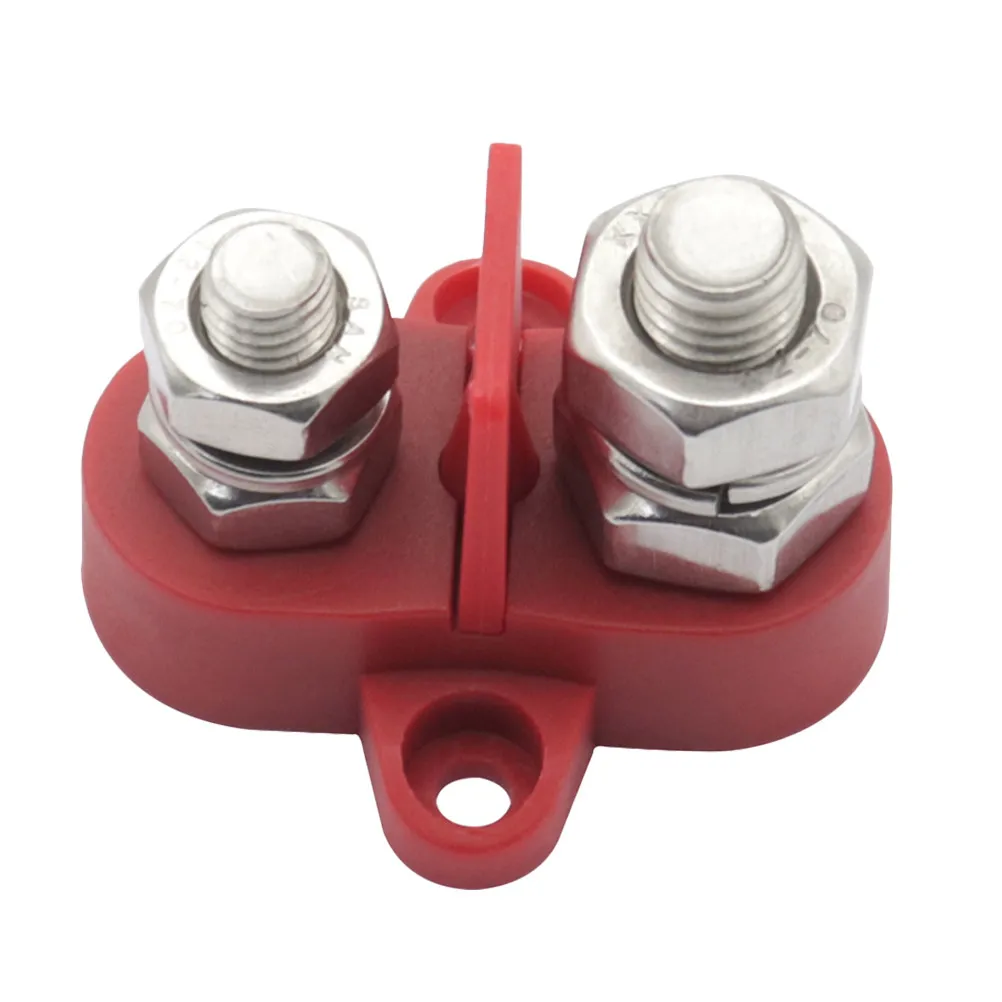 

1Set Heavy Duty Battery Power Distribution Terminal Block Dual Junction Post Glass Fiber Nylon Base for Truck Rv Boat Industrial