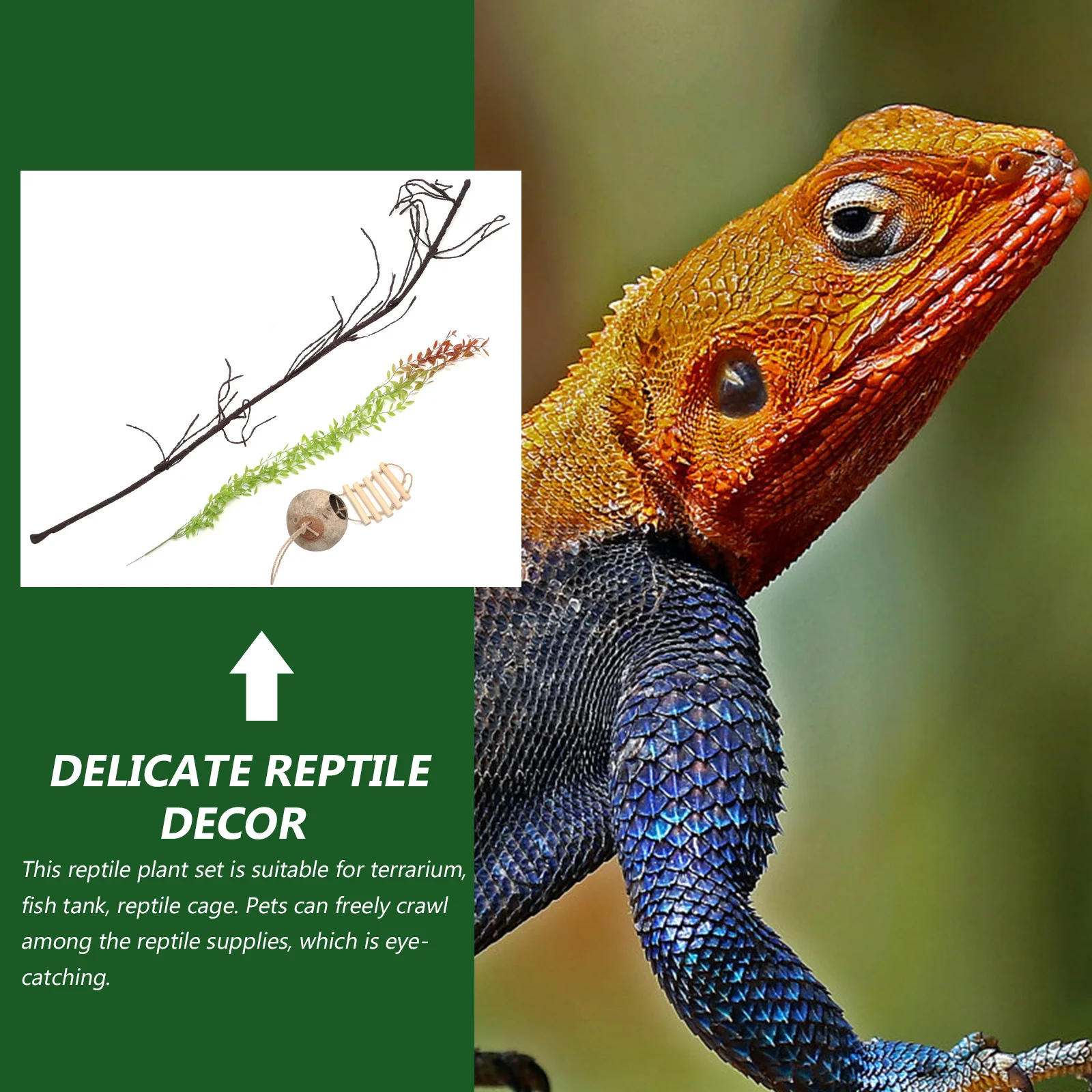 

1Set Reptile Vines for Habitat Lifelike Climbing Plant Decor Decorative Hideout Perfect for Terrarium Fish Tank Reptile Cage