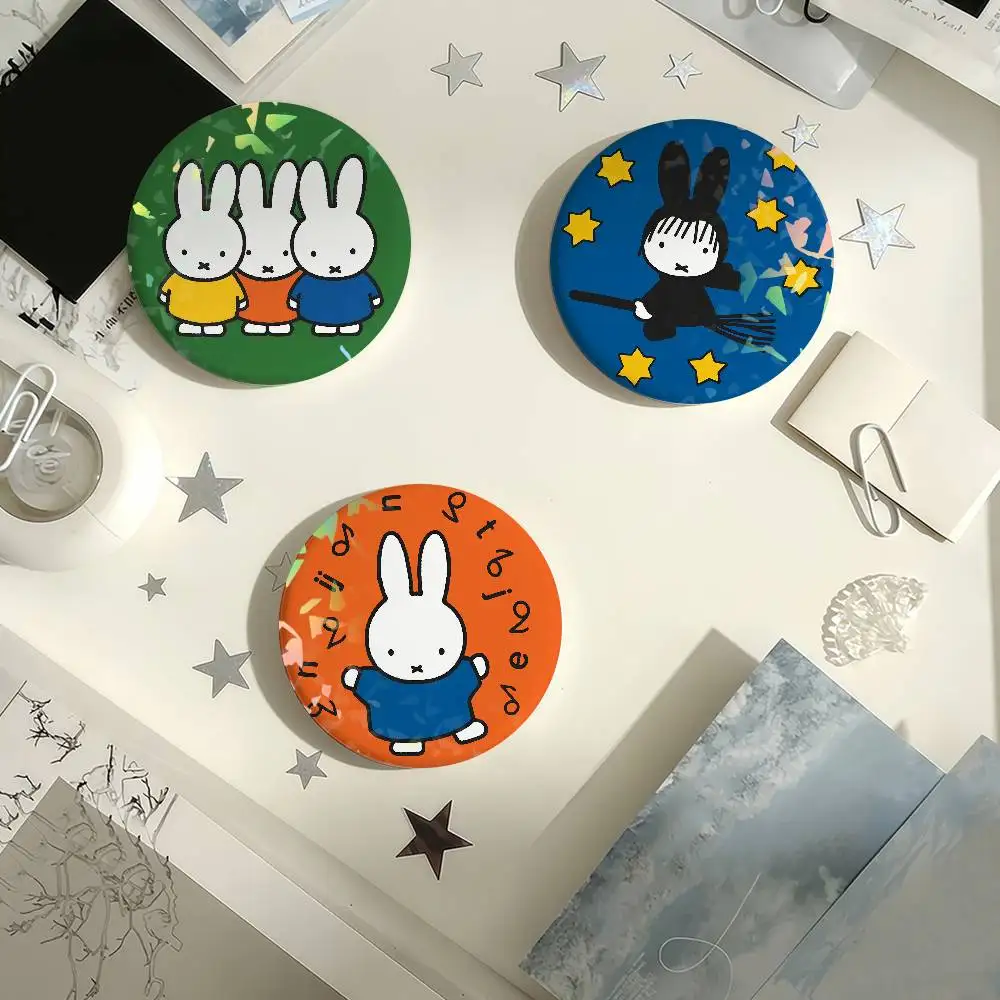 Cartoon M-Miffy CUTE Simplicity Laser Badge Creative Pins Brooch for Bag Clothes Hat Decor Gifts Fans Collect