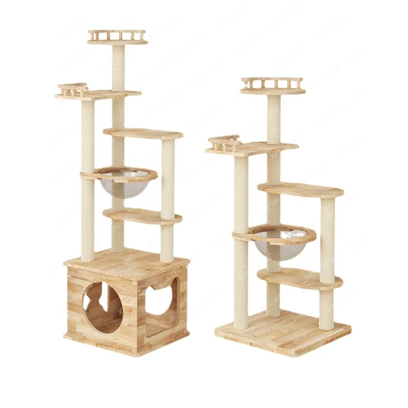 

Wooden Cat Climbing Frame Non-Covering Cat Climber Cat Tree Cat Nest Integrated Multifunctional Solid Wood Cat Toy cat house