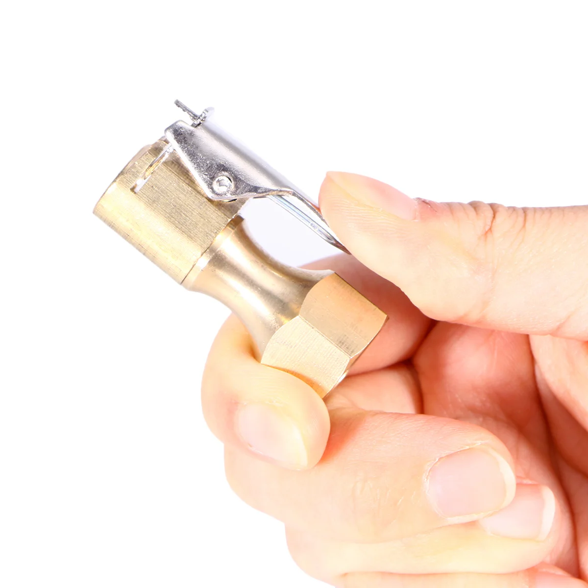 

4pcs Straight Lock-On Air Chuck Brass Tire Inflator Tool Heavy Duty Valve Open Inflation For Durable Use