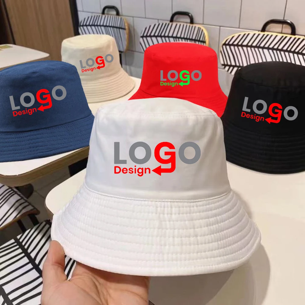 شعار مخصص اسم الصورة نص قبعة الصياد المواد المطبوعة مريحة دائم المألوف الإبداعية العصرية دلو القبعات #1