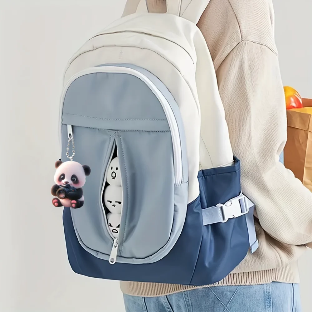 Panda Camera 2D Flat Acrylic Pendant Keychain Cute Cartoon Panda Baby Ornament Charms Hanging Decoration for Car Bags Party Gift