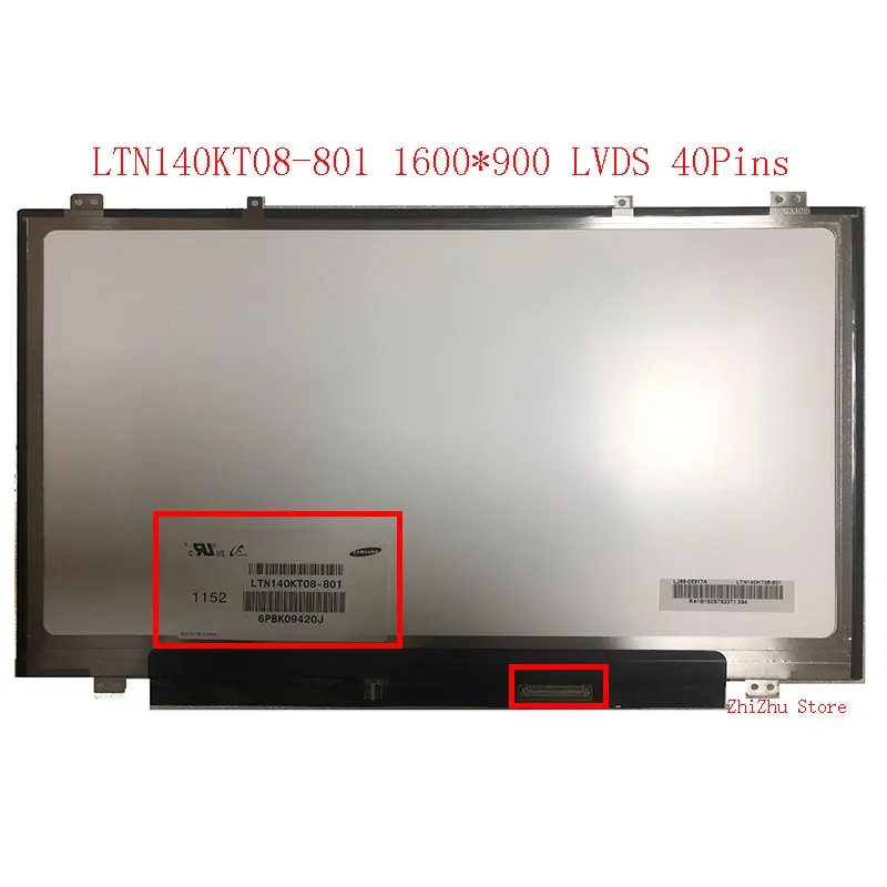 

14.0"inch LCD matrix LTN140KT08-801 For samsung NP700Z3A-S02MY laptop replacement screen 1600*900 40pin