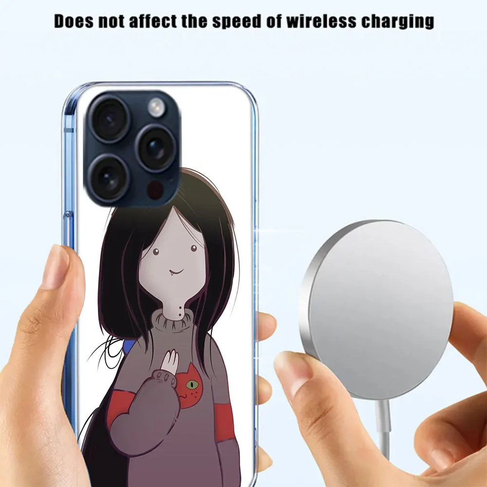 Adventure Time Marceline Clear Case For Apple iPhone 12 13 Mini TPU 11 14+ 15 16 Pro Max Capa Plus XR X XS Max Phone Cover Silic